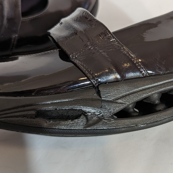 RYN Womens Burgundy Wine Patent Leather Mary Jane Rocking Shoes, Size 7.5 - Picture 10 of 12